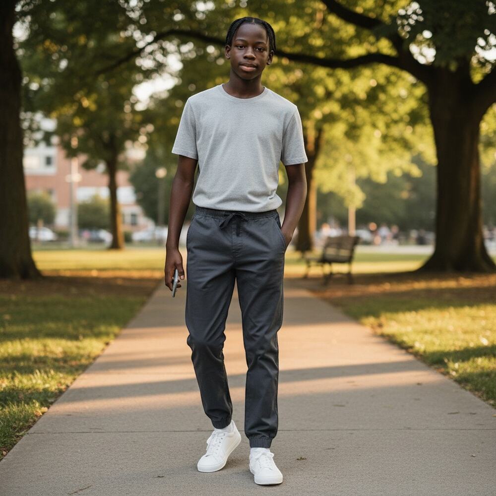 Sonoma Boys Jogger Pants Twill Elastic Waist Casual Size 10 12